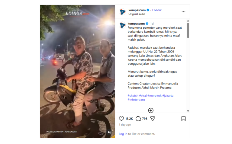 video viral merokok sambil berkendara